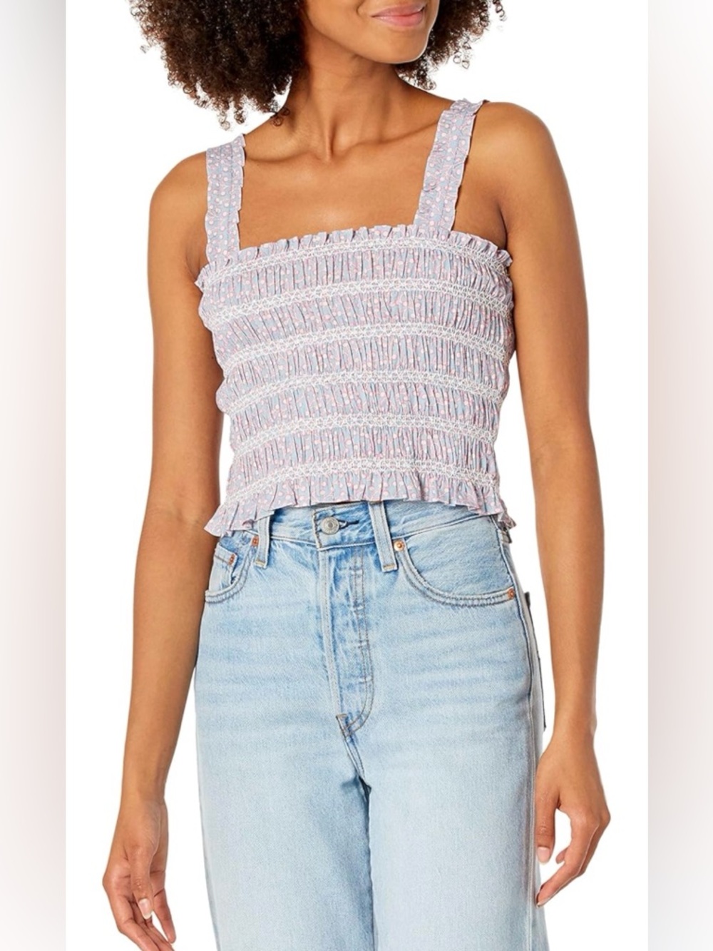 French Connection Elao Rhodes Poplin Smocked Top